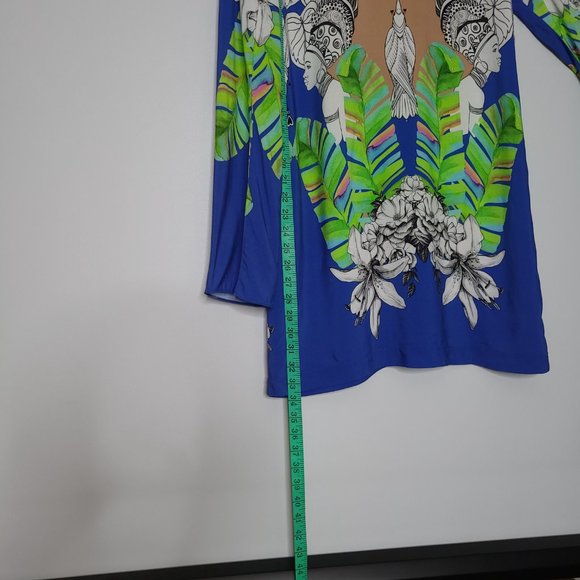 Brazilian Designer. Statement Shift Dress w Sleeve Slits Size Medium - Picture 10 of 10